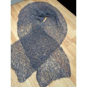 Renaissance Chain Mail Blue Sequined Scarf European Weave 72 In X 8 In